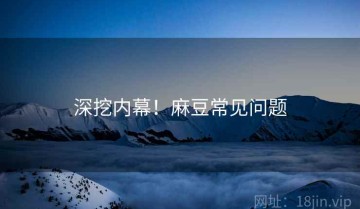 深挖内幕！麻豆常见问题